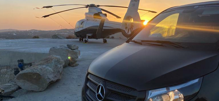 the king of villas mykonos concierge services helicopter tours